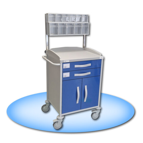 Medical trolley with medicine box 3.